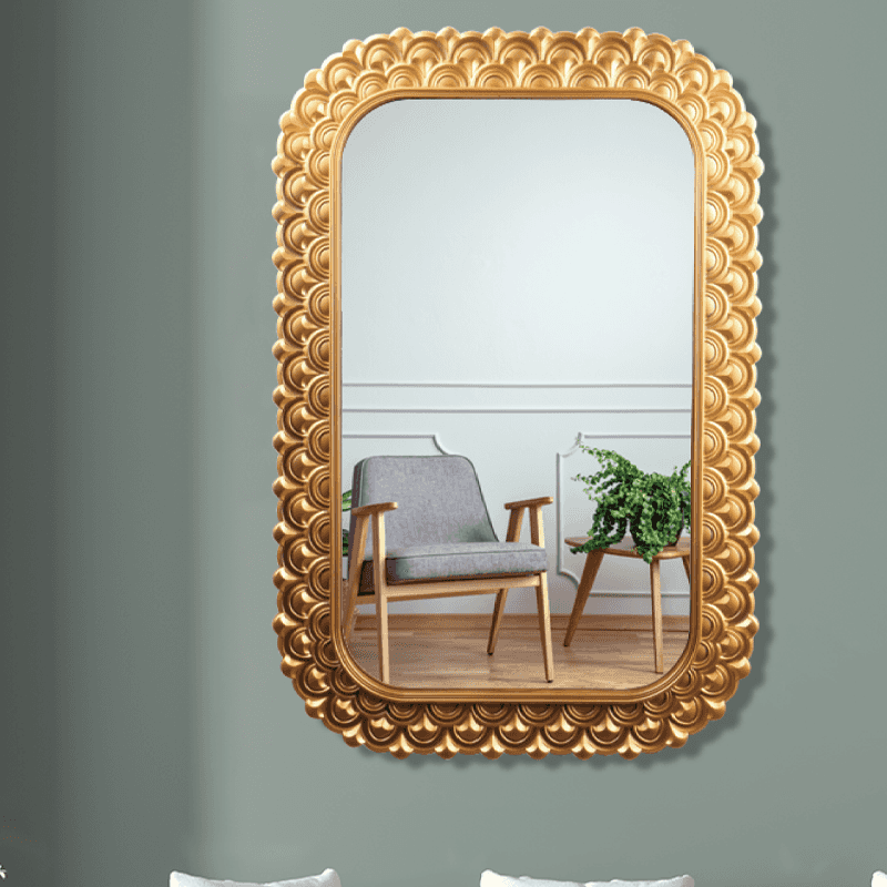 مرآة زخرفية ذهبية مرآة على الطراز الكلاسيكي