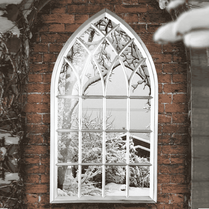 مرآة حديقة مقوسة على طراز الكنيسة الفضية